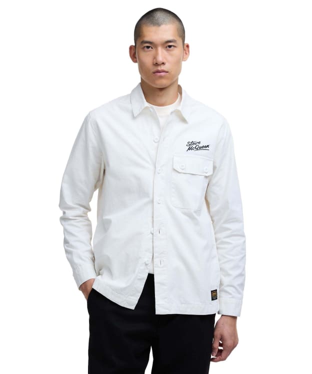 Men's Barbour International Morand Garment Dyed Overshirt - Whisper White