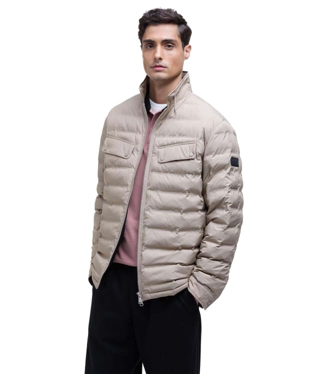 Men's Barbour International Welded Ariel Shirt Quilted Jacket - Timberwolf