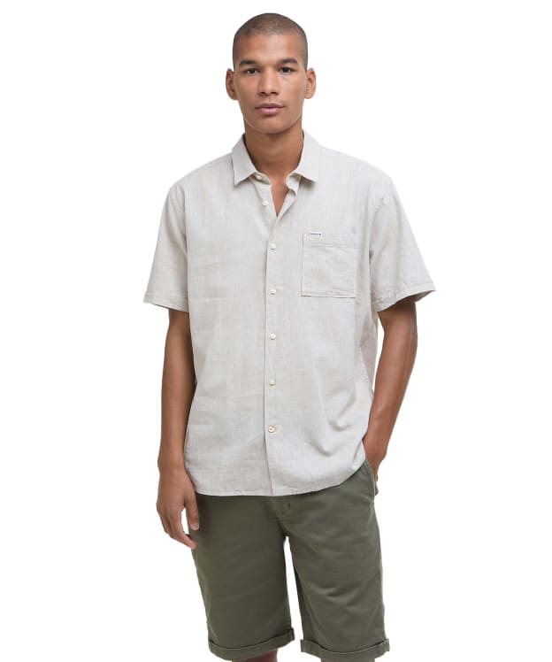 Men's Barbour Nelson S/S Summer Shirt - Stone