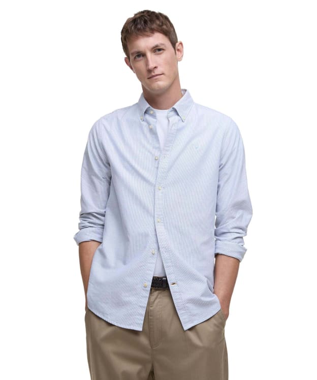 Men's Barbour Striped Oxtown Tailored Shirt - Navy