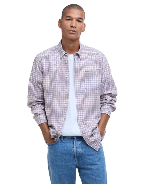 Men's Barbour Banner Long Sleeve Tailored Fit Cotton Shirt - Red