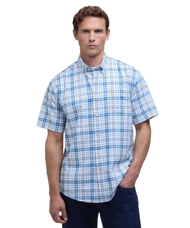 Men's Barbour Drafthill Short Sleeve Shirt - Brook Blue