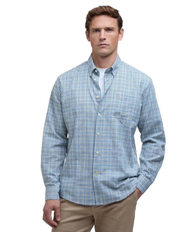 Men's Barbour Durand Long Sleeve Shirt - Brook Blue
