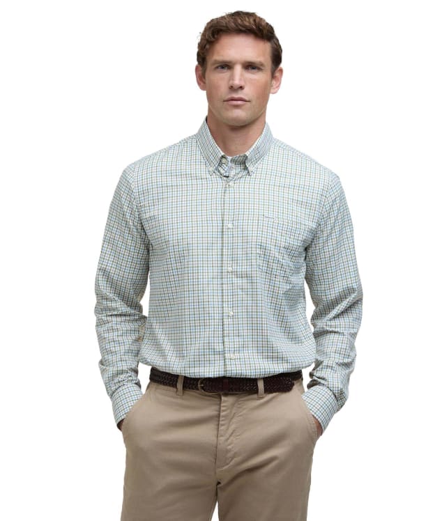 Men's Barbour Teesdale Long Sleeve Performance Shirt - Light Olive