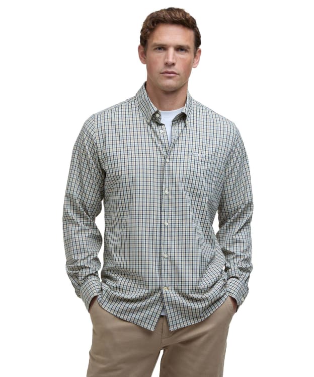 Men's Barbour Teesdale Long Sleeve Performance Shirt - Stone