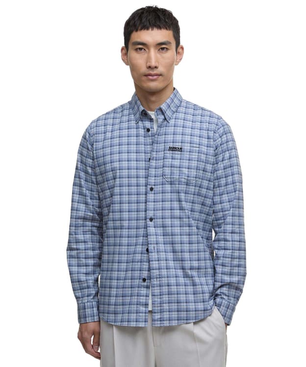 Men's Barbour International Hawks Check Oxford Shirt - Washed Blue