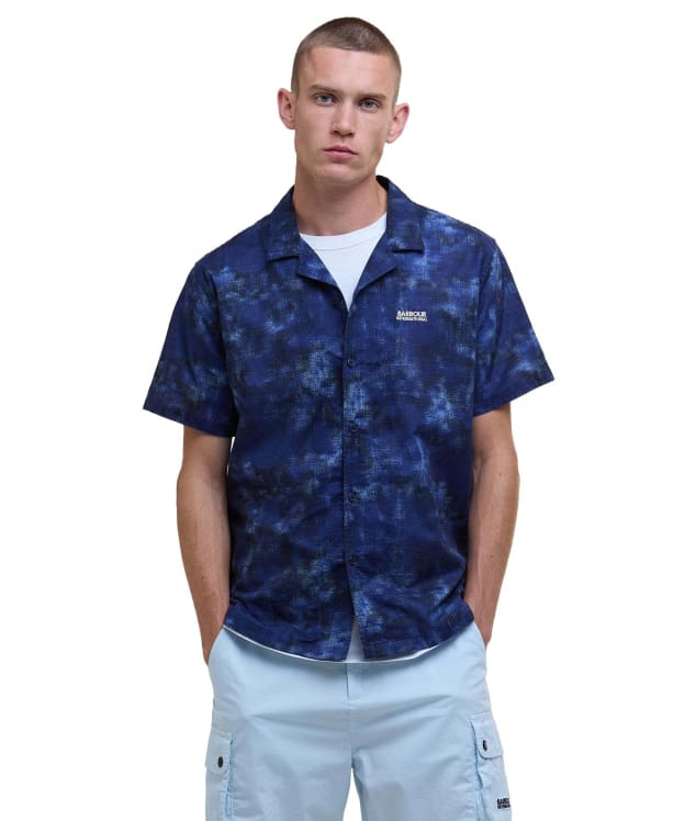 Men's Barbour International Camo Ikat Summer Shirt - Midnight Blue
