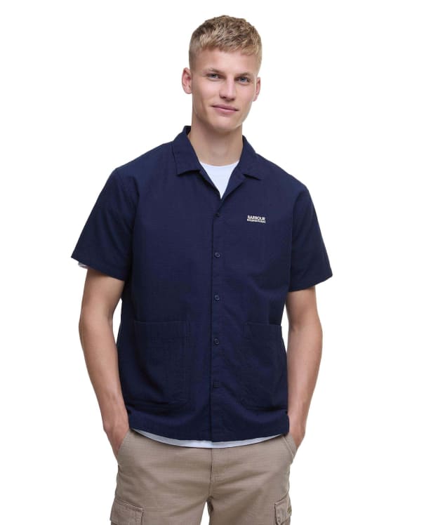 Men's Barbour International Checkerboard Twill Summer Shirt - Midnight Blue