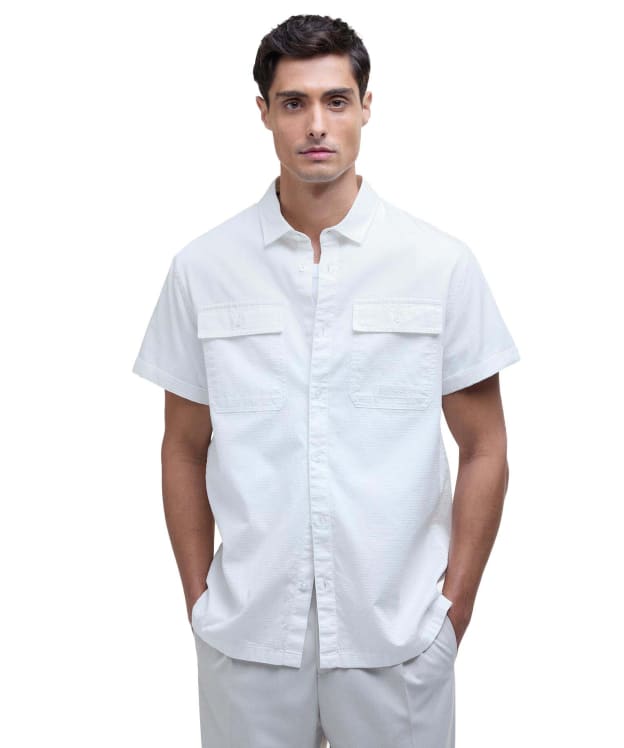 Men's Barbour International Joshua Jacquard Texture Shirt - Whisper White