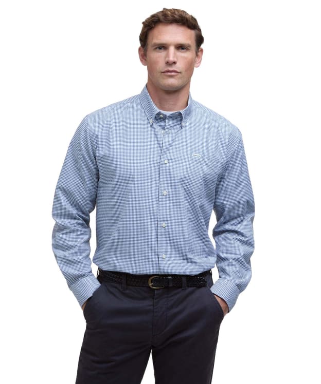 Men's Barbour Finwell Gingham Tailored Fit Shirt - Sky