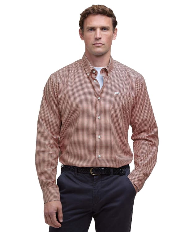 Men's Barbour Finwell Gingham Tailored Fit Shirt - Rust