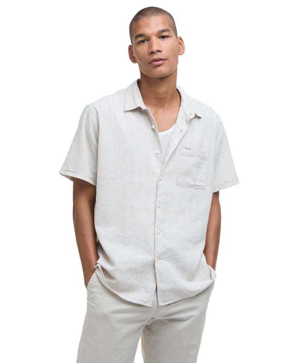 Men's Barbour Hartland Linen Blend Summer Fit Shirt - Stone
