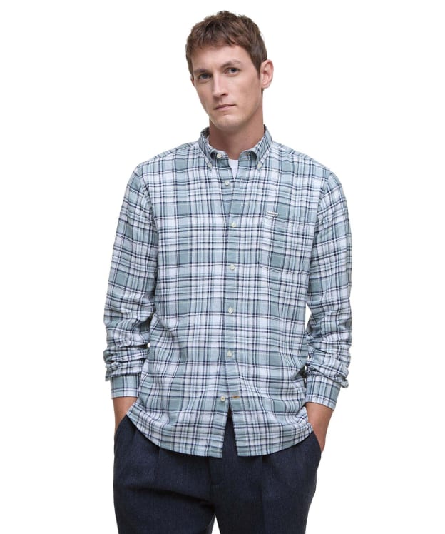 Men's Barbour Bridport Linen Blend Tailored Fit Shirt - Blue