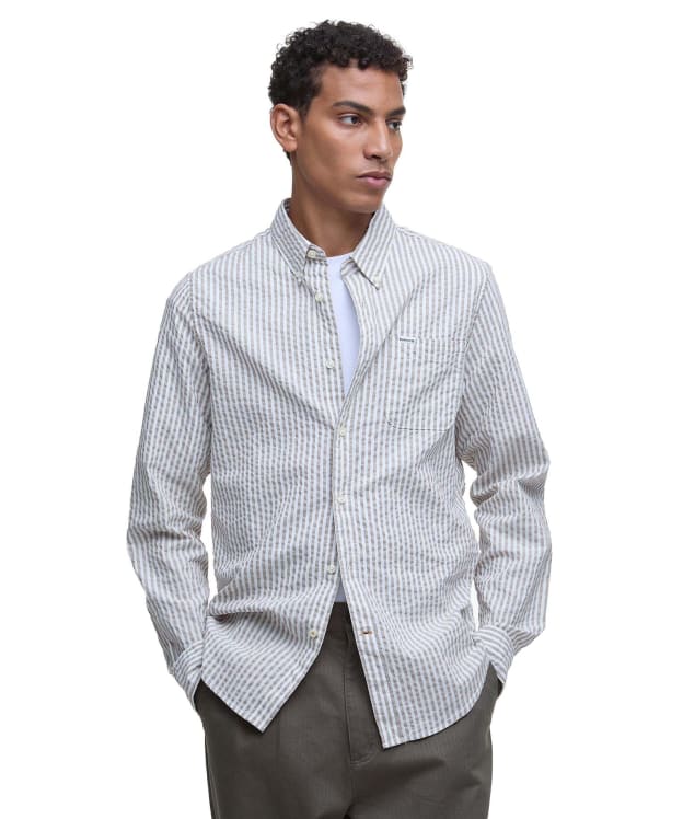 Men's Barbour Cresswell Seersucker Tailored Fit Shirt - Stone
