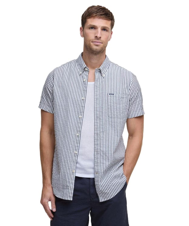 Men's Barbour Cresswell Seersucker Summer Fit Shirt - Navy