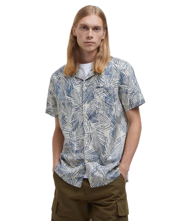 Men's Barbour Falmouth Printed Summer Fit Shirt - Oatmeal