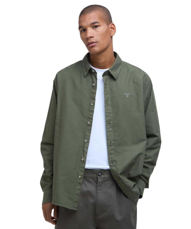 Men's Barbour Garment Dyed Oxtown Relaxed Fit Shirt - Light Sage