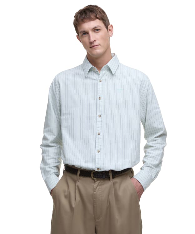 Men's Barbour Fenfield Oxford Stripe Relaxed Fit Shirt - Pale Apple