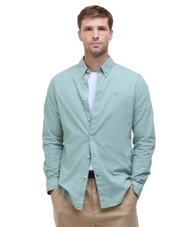 Men's Barbour Garment Dyed Poplin Tailored Fit Shirt - Pale Apple