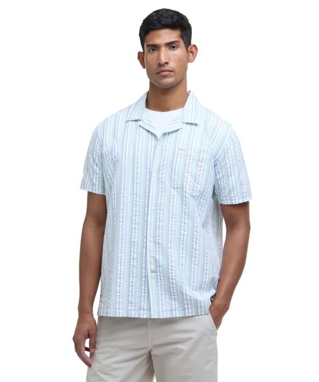 Men's Barbour Beechcroft Striped Short Sleeve Regular Fit Shirt - Pale Apple