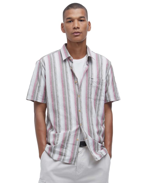 Men's Barbour Lipton Striped Short Sleeve Relaxed Fit Shirt - Whisper White
