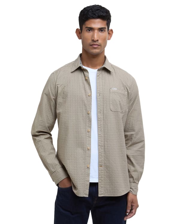 Men's Barbour Irvine Textured Tailored Shirt - Washed Stone