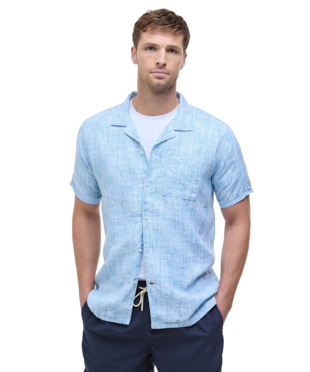 Men's Barbour Deveron Slub Short Sleeve Regular Fit Shirt - Lead