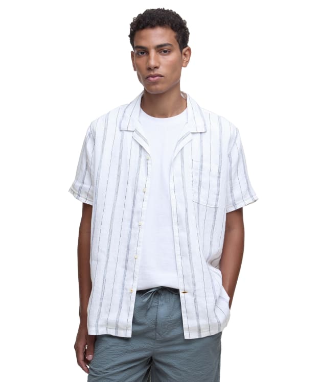 Men's Barbour Garnock Stripe Short Sleeve Regular Fit Shirt - White
