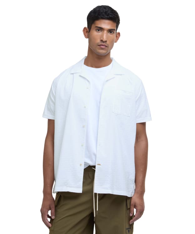 Men's Barbour Irvine Textured Short Sleeve Regular Fit Shirt - White