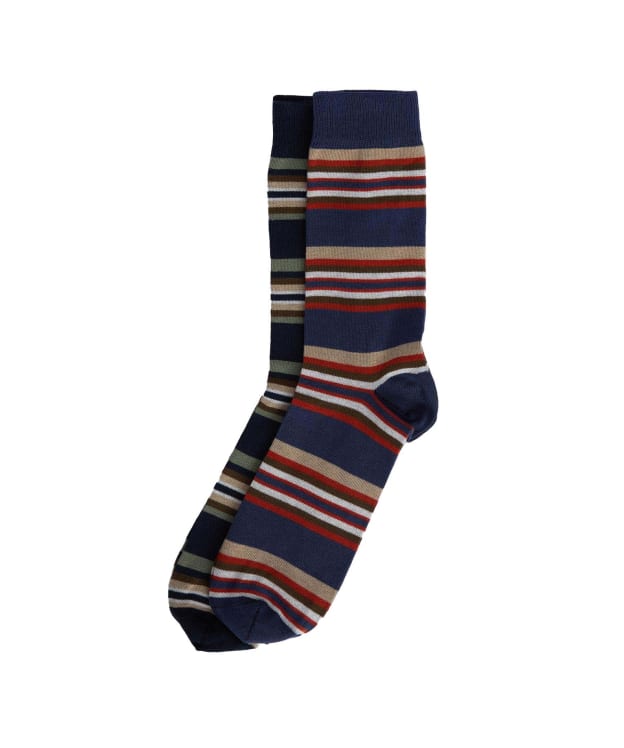 Men's Barbour Summer Stripe Socks - 2 Pack - Multi Stripe Navy