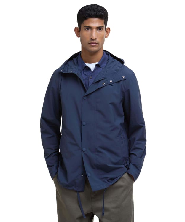 Men's Barbour Quay Showerproof Lightweight Jacket - Navy / Bleached Pine Tartan