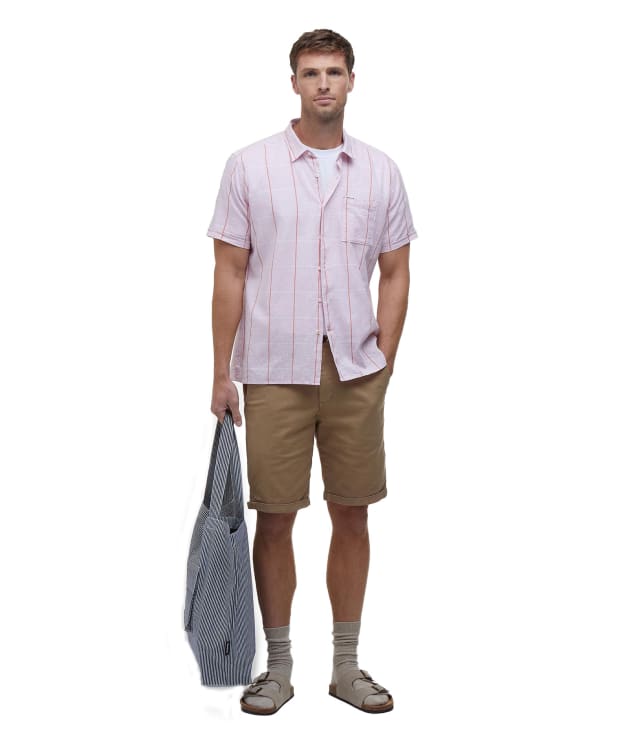 Men's Barbour Washed Twill Chino Shorts - Olive