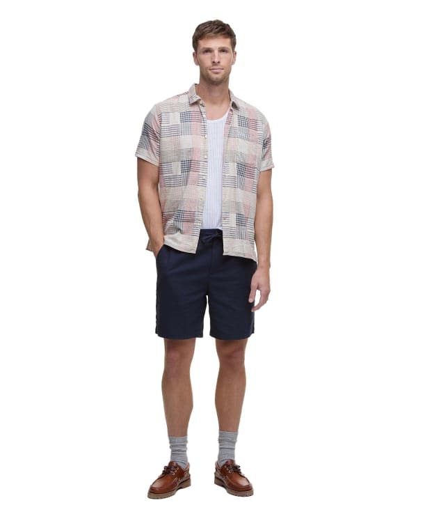 Men's Barbour Cotton Linen Relaxed Shorts - Navy
