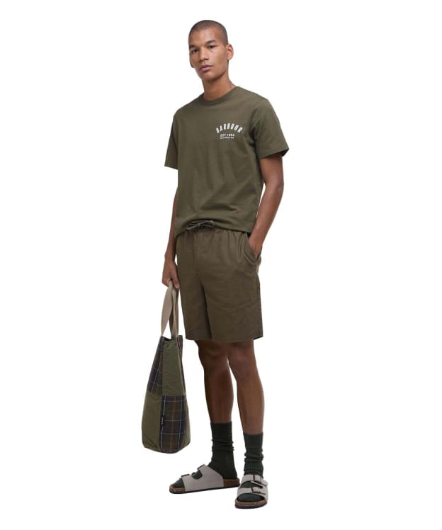 Men's Barbour Cotton Linen Relaxed Shorts - Light Sage