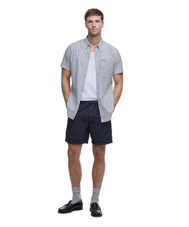 Men's Barbour Seersucker Relaxed Shorts - Navy