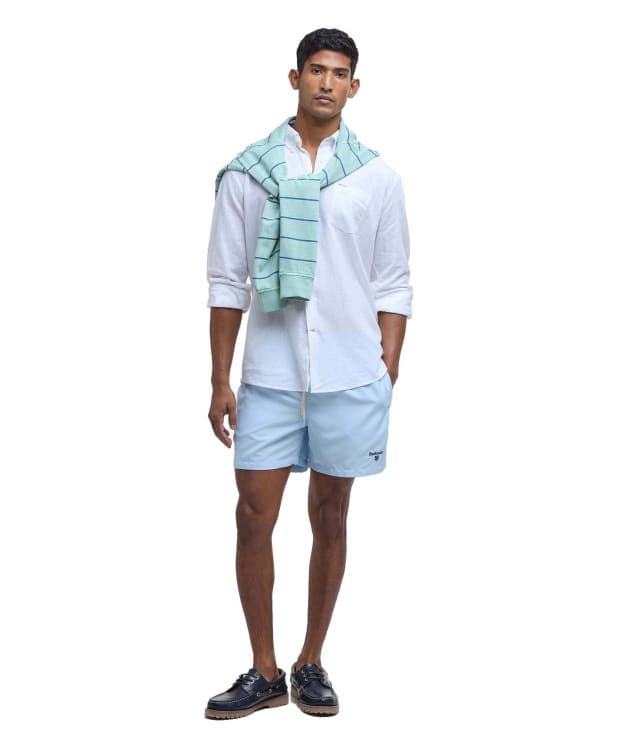 Men's Barbour Staple Logo 5' Swim Shorts - Ocean Sky