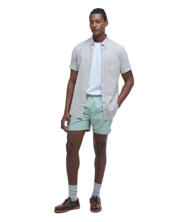 Men's Barbour Staple Logo 5' Swim Shorts - Pale Apple