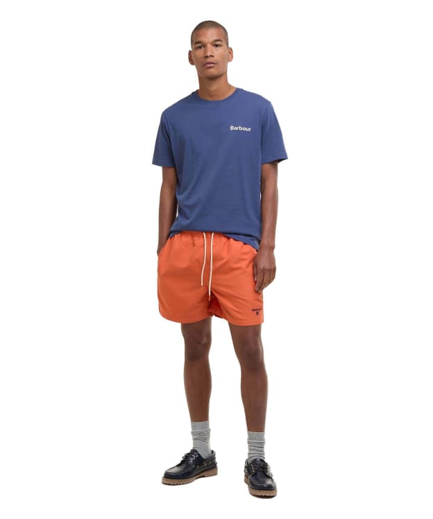 Men's Barbour Staple Logo 5' Swim Shorts - Horizon Orange