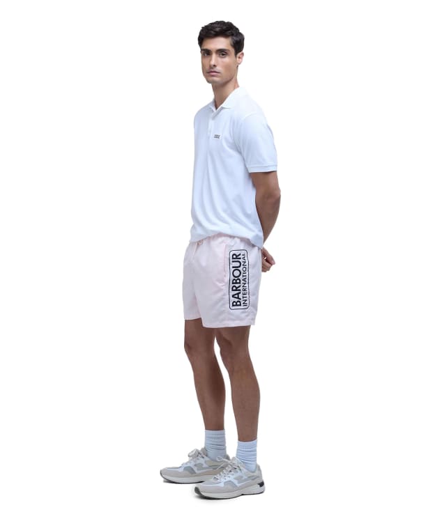 Men's Barbour International Large Logo Swim Shorts - Quartz Pink