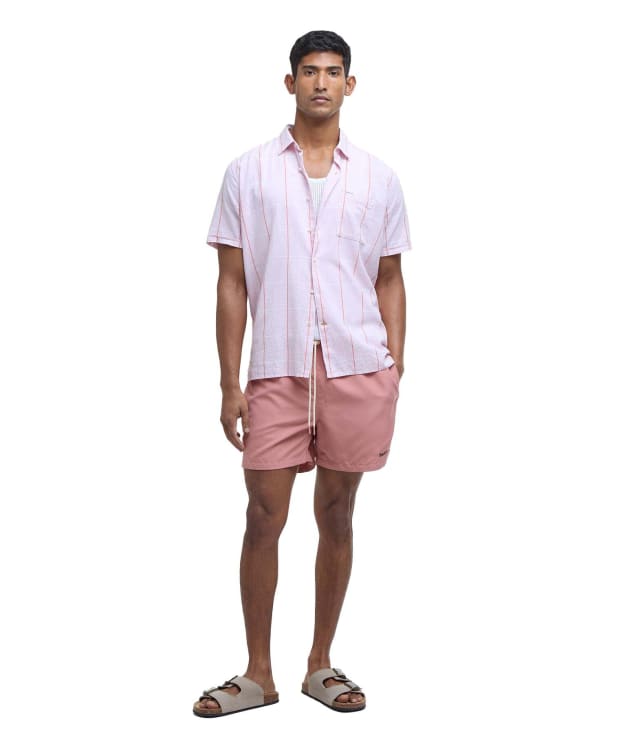 Men's Barbour Staple Logo 7' Swim Short - Pink Clay