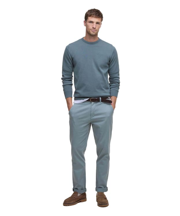 Men's Barbour Washed Stretch Twill Tailored Fit Trouser - Lead
