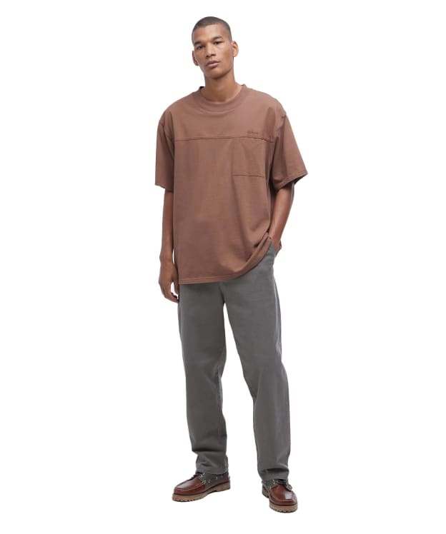 Men's Barbour Washed Stretch Twill Relaxed Fit Trouser - Gunmetal