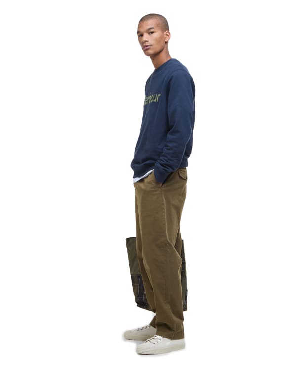 Men's Barbour Washed Stretch Twill Relaxed Fit Trouser - Light Sage