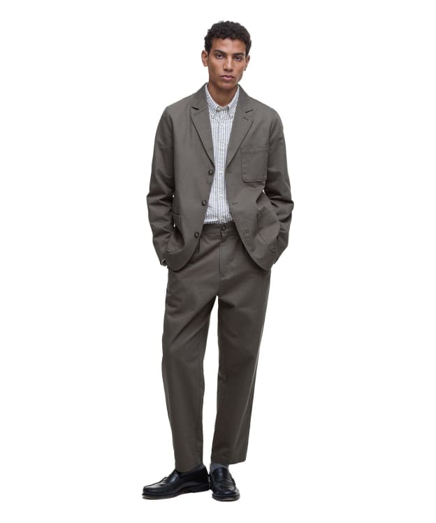 Men's Barbour Bayview Herringbone Trouser - Uniform Green