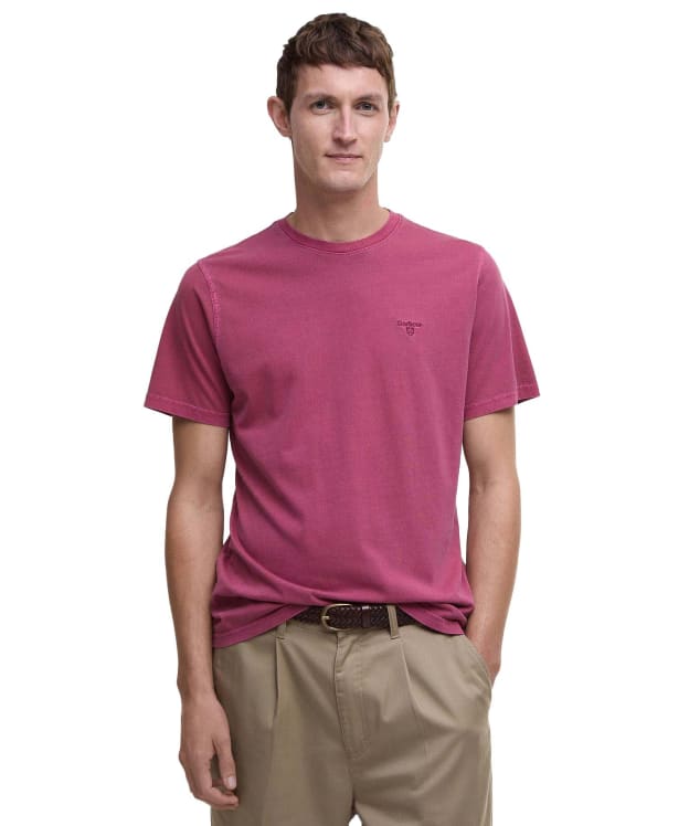 Men's Barbour Garment Dyed Tee - Washed Raspberry