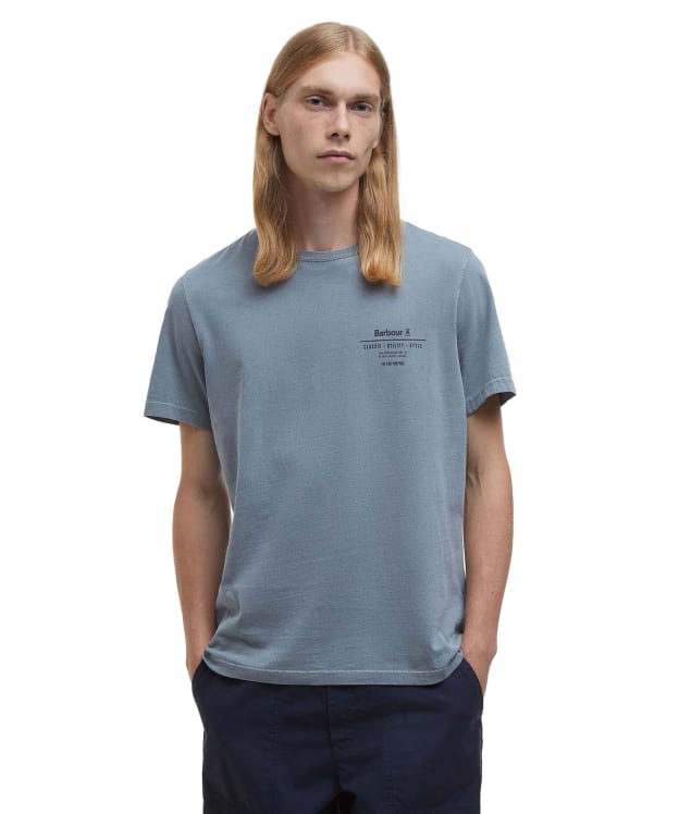 Men's Barbour Hickling Short Sleeve Cotton T-Shirt - Washed Gunmetal