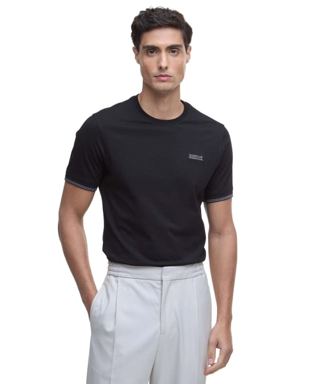 Men's Barbour International Philip Tipped Cuff Cotton T-Shirt - New Black