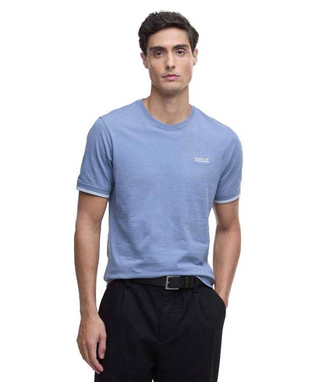 Men's Barbour International Philip Tipped Cuff Cotton T-Shirt - Washed Blue