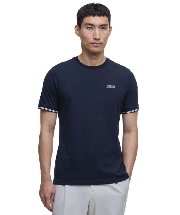 Men's Barbour International Philip Tipped Cuff Cotton T-Shirt - Navy