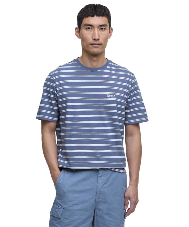 Men's Barbour International Bernie Stripe Cotton T-Shirt - Washed Blue